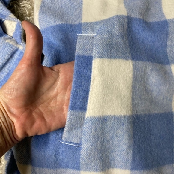 NWT Women’s Baby Blue Plaid Cozy Wool Blend Fall Shacket Size XXL Members Mark - Picture 10 of 11